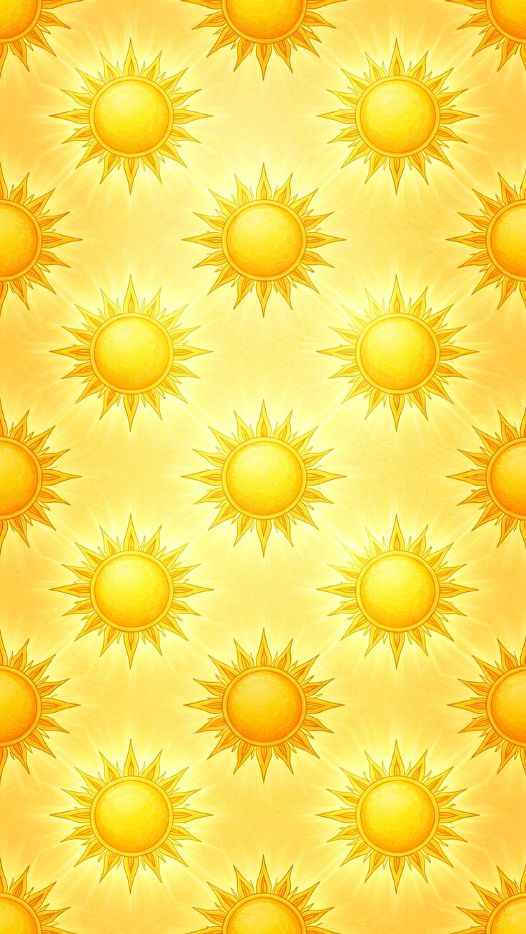 A vibrant pattern featuring radiant sun rays and warm sunburst shapes in cheerful golden tones that evoke warmth and joy.