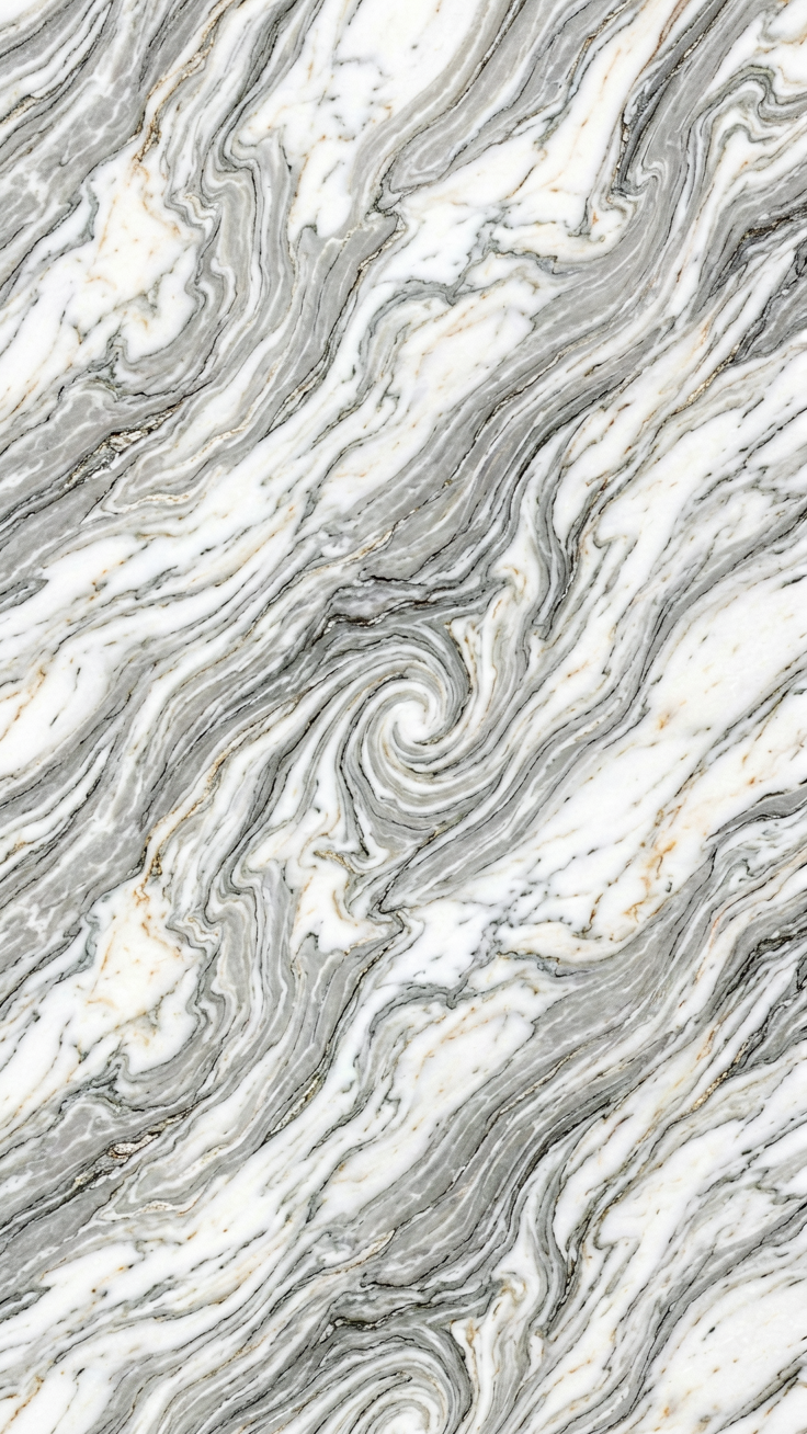 A sophisticated marble texture pattern featuring fluid swirls and natural stone aesthetics. This design evokes luxury and timeless elegance, perfect for surfaces and backgrounds.