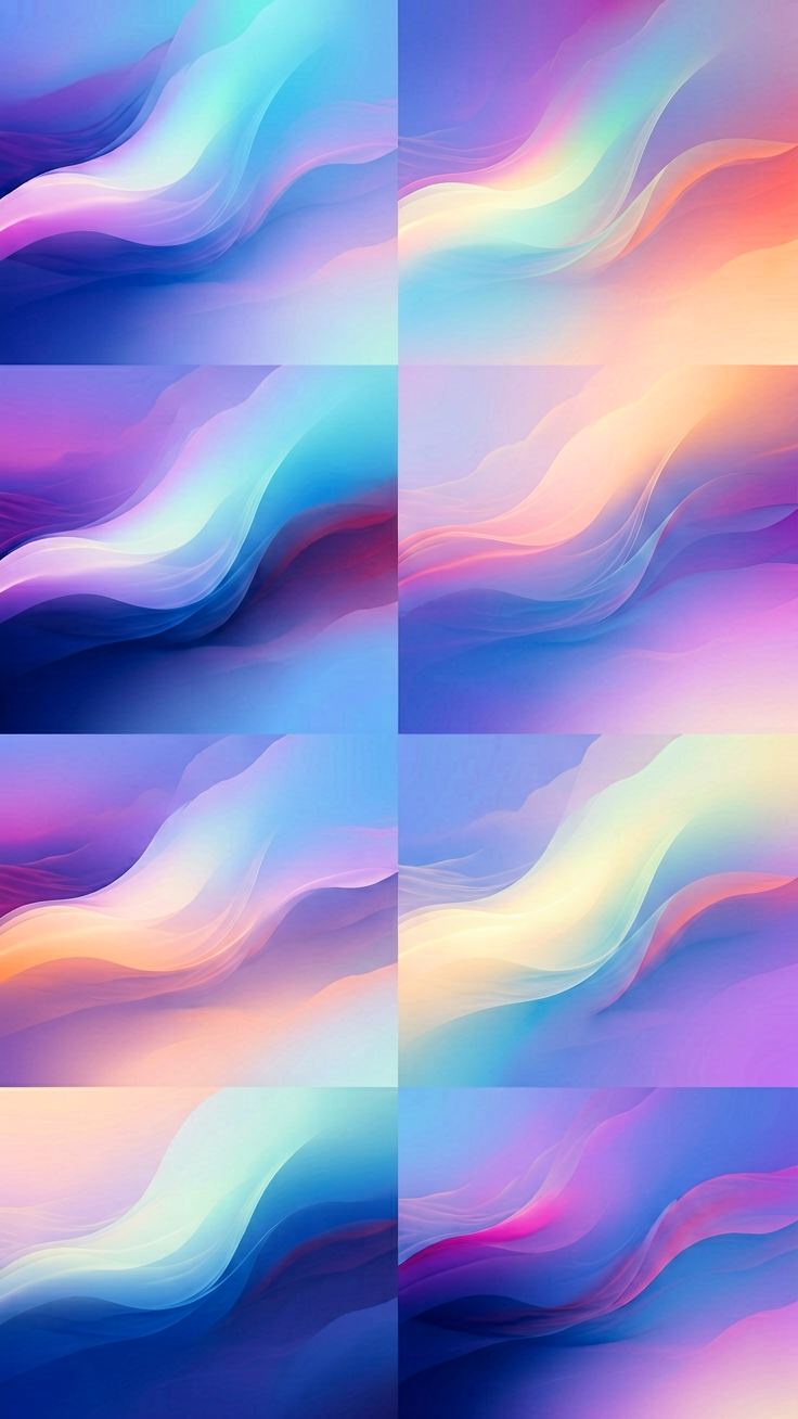 A mesmerizing pattern of smooth, flowing color gradients that blend into a dreamy atmospheric haze. Ethereal and calming, it evokes soft transitions of light and color.
