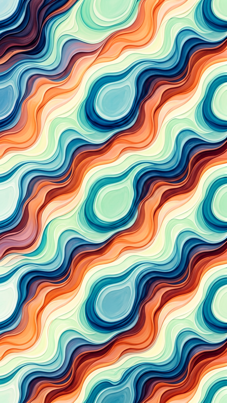 Soft, flowing abstract shapes curve elegantly to create a contemporary, serene pattern.