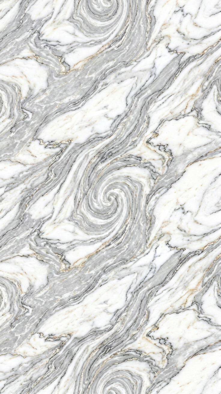 A luxurious marble texture with flowing, organic swirls that capture the timeless elegance of natural stone. This pattern evokes sophistication and refinement.