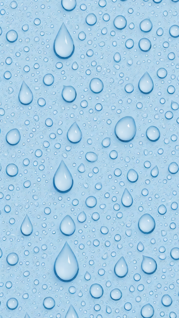 A soothing repeating pattern of glistening water droplets and graceful teardrop shapes in fresh oceanic blues. Evokes tranquility and refreshing serenity for any design project.