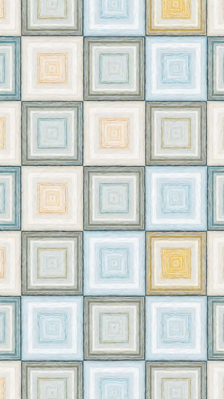 A mesmerizing pattern of concentric squares interlaced with checker grids, creating a rhythmic geometric flow. Minimalist in style, it evokes a meditative and hypnotic mood through perfect symmetry and ordered repetition.
