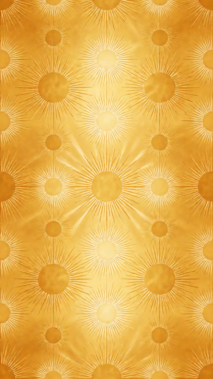 A cheerful golden pattern featuring radiant sun rays and warm sunburst shapes, evoking warmth and joy. Perfect for bright, uplifting designs.