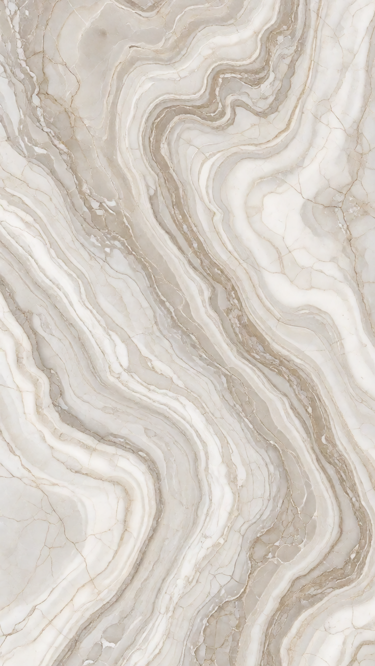 Flowing marble texture with graceful swirls, evoking sophistication and timeless natural beauty.