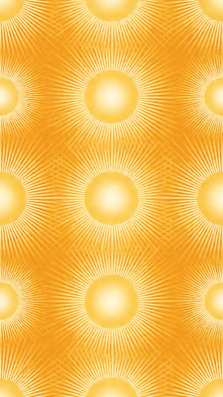A cheerful golden sunburst pattern featuring radiant sun rays and warm sunburst shapes. Its bright tones evoke warmth, energy, and a joyful sunshine mood.